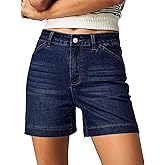 luvamia Jean Shorts for Women High Waisted Trendy Stretchy Denim Shorts 5 Inch Inseam Summer Casual Jorts with Pockets