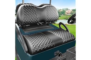 Roykaw Golf Cart Seat Covers Kit Compatible with EZGO Club Car Yamaha Front or Back seat,Aftermarket Rear Seat Common Seat Cushion, Marine Grade Vinyl Material/More Soft and Comfortable