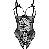 Avidlove Women One Piece Lingerie Sexy Lace Babydoll Mini Bodysuit