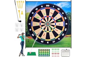 AIGIMU Golf Chipping Game with Sticky Balls and Darts, Chipping Golf & Dart Practice Mats Indoor Outdoor Games, Backyard Games for Boys Girls Family