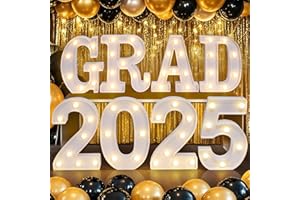BainGesk Graduation Decorations Class of 2025, 8 LED Marquee Light Up Letter “GRAD 2025” Sign for Graduation Party Decor, 2025 Graduation Decorations Party Favor Supplies
