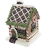 The Bridge Collection Lighted Gingerbread House Figurine – Christmas Tabletop Accent with Peppermint Roof and Candy Details – Sweet Holiday Decoration for Winter Home Decor