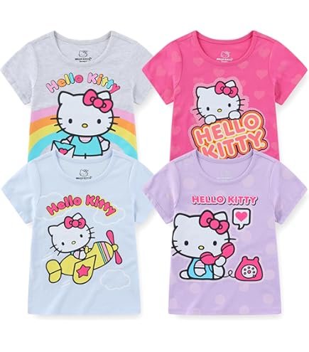 Amazon.com: Hello Kitty Sanrio Girls 4 Pack Mix and Match 2 Short