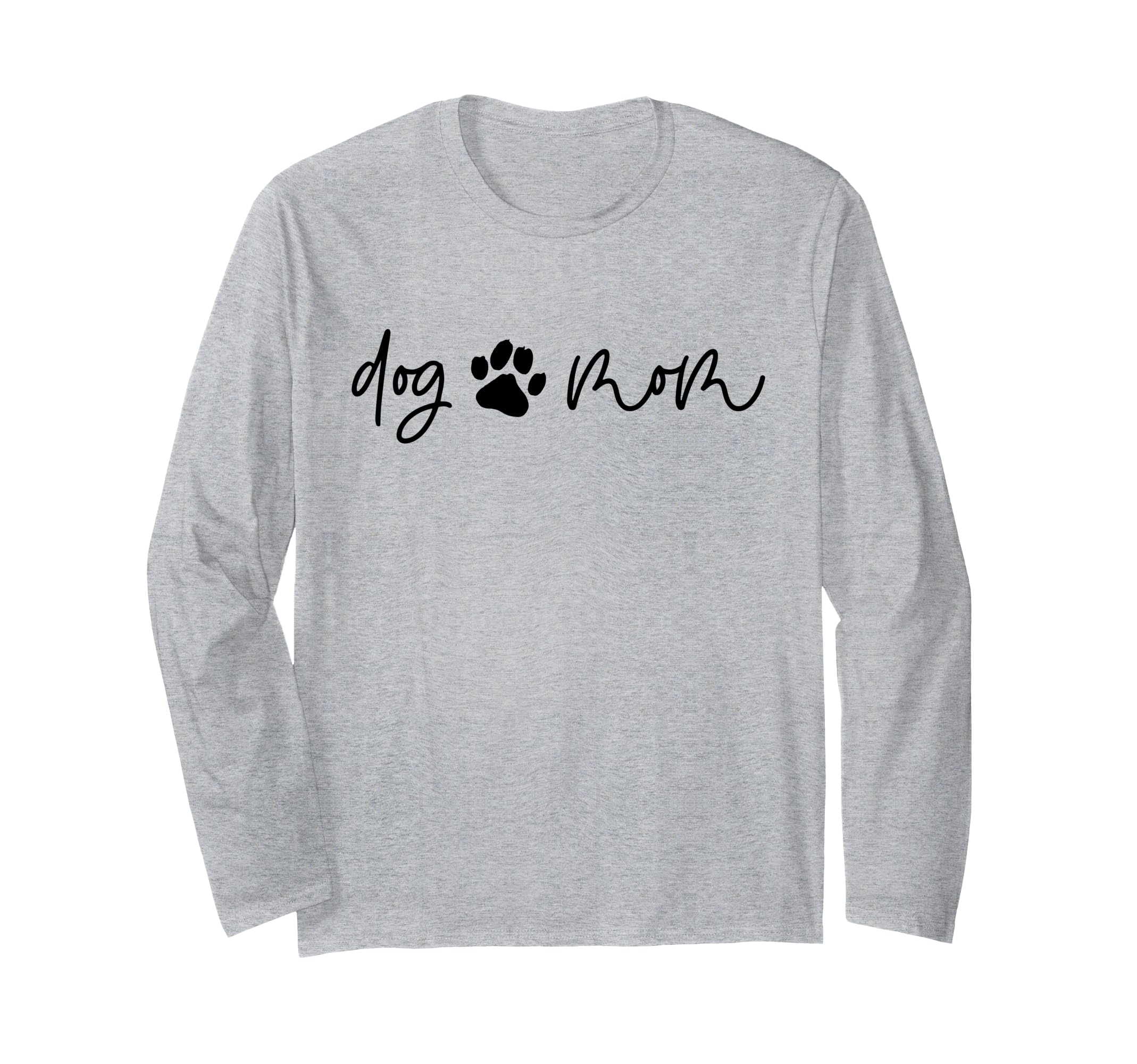 DOG MOM Paw Print Fur Mama Meme Long Sleeve T-Shirt