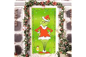Qtisky Griinchs Christmas Decorations - Christmas Door Cover Decorations Porch Sign, Outdoor Christmas Decorations Decor, Christmas Party Decorations Supplies, Standing Style