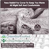 BOLEi Hot Water Bottle with Faux Fur Cover 2L Leakproof Large Warmer Brown view 5