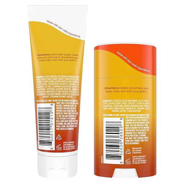LUME WHOLE BODY DEODORANT – INVISIBLE CREAM TUBE AND SOLID STICK – 72 HOUR ODOR CONTROL – ALUMINUM FREE, BAKING SODA FREE, SKIN SAFE – 3.0 OUNCE 2.6 OUNCE BUNDLE (TOASTED COCONUT)
