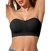 LetsJoli Push Up Strapless Bras for Women Supportive Bandeau Bra Non Slip Wireless No Underwire Padded Tube Bra
