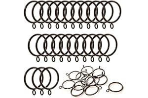 ANJUU 24 Pack 38mm Inner Diameter Metal Curtain Drape Sliding Eyelet Rings Cocoa Tone
