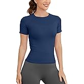 MathCat Short Sleeve Workout Tops for Women, Seamless Women's Compression Shirt, Yoga Running Athletic Shirts Soft Gym Tops