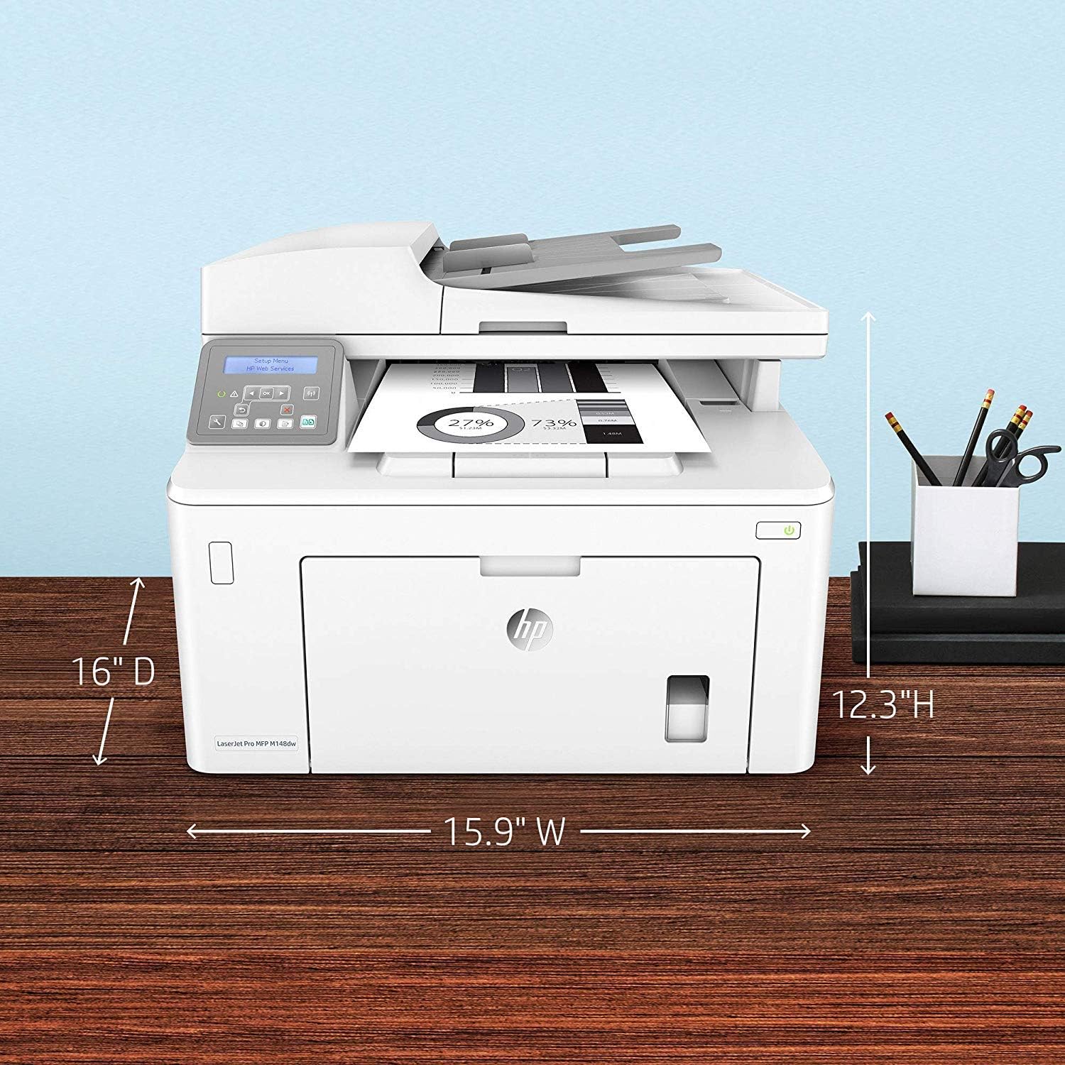 HP Laserjet Pro M148dw All-in-One Wireless Monochrome Laser Printer, Mobile & Auto Two-Sided Printing, Works with Alexa (4PA41A)