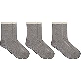 Sperry Women's Cabin Cozy Slipper Sock 3 Pair Pack, Grey Heather, Women's Shoe Size 4-10