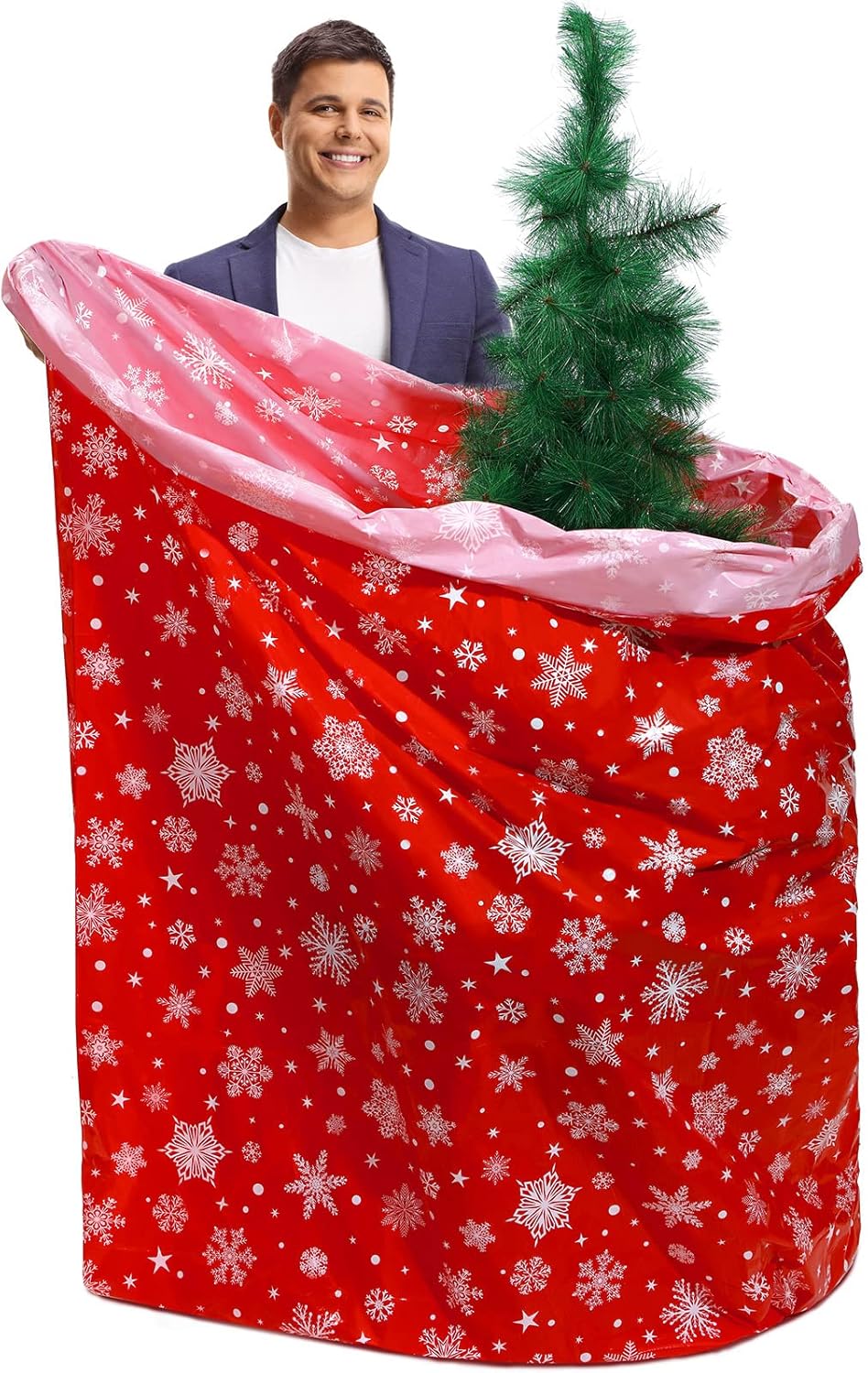 Holiday Décor Storage - Teling Large Christmas Tree Storage Bag Jumbo Christmas Tree Removal and Disposal Bag Plastic Bag Waterproof Xmas Tree Cover Upright for Xmas Tree Ornament (9 ft)