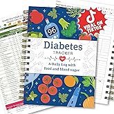 Diabetes Daily Log Book, Diabetes Food List Meal Planner, Diabetic Record Monitor for Types 1 & 2, Food & Blood Sugar, Glycemic Index (GI), Track Glucose, Carbs Calories, Insulin | A5 Spiral Bound
