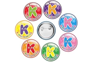 X1ZUUE 28Pcs Preschool Graduation Button Pin I'm Going to Kindergarten Badges Pins for Kids Graduation Party Exchange Gifts Rewards Supplies Bulk Mini Round Congrats Grad Buttons for Clothes Bags Hat Decors