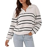 ZAFUL Women's Casual Striped Sweater 2025 Fall Outfits Trendy Color Block Pullover Winter Polo Sweaters