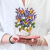 Freshcut Paper Pop Up Cards, Mini Lavender & Butterflies, 6 Inch Mini Sized Forever Flower Bouquet 3D Popup Greeting Card, Birthday Cards, Thank You Card, Teacher Gifts, Blank Notecard & Envelope