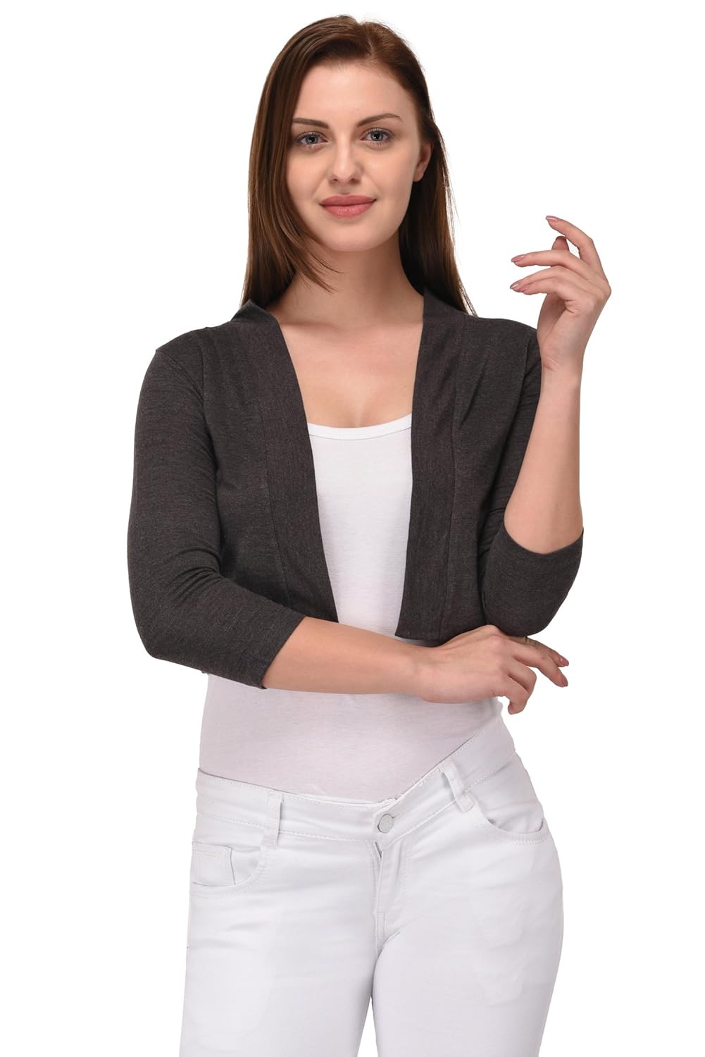 espresso women's open cardigan shrug