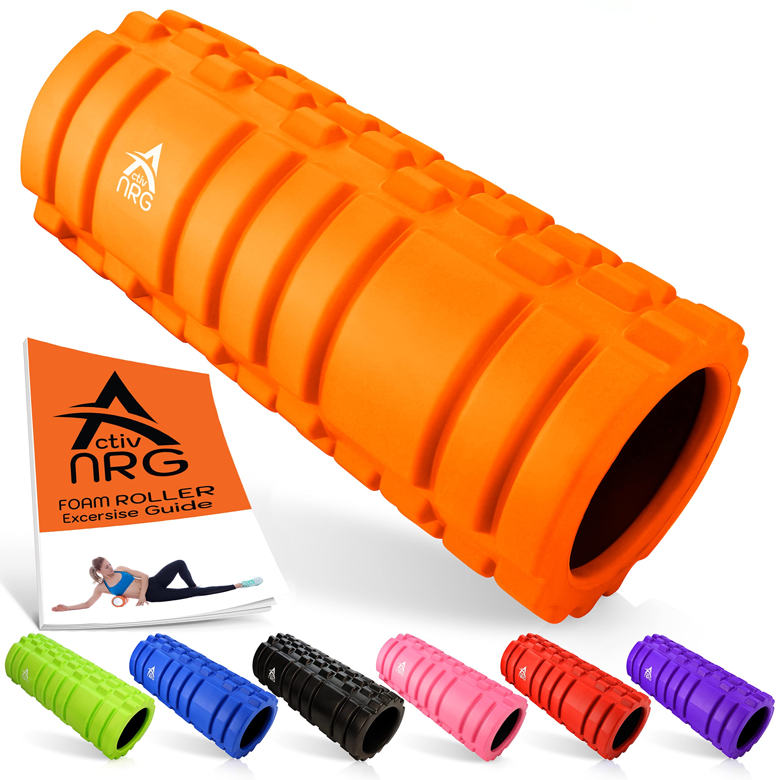 ActivNRG Fitness Foam Roller for Deep Tissue Muscle Massage Trigger Point Muscles Therapy (Orange)
