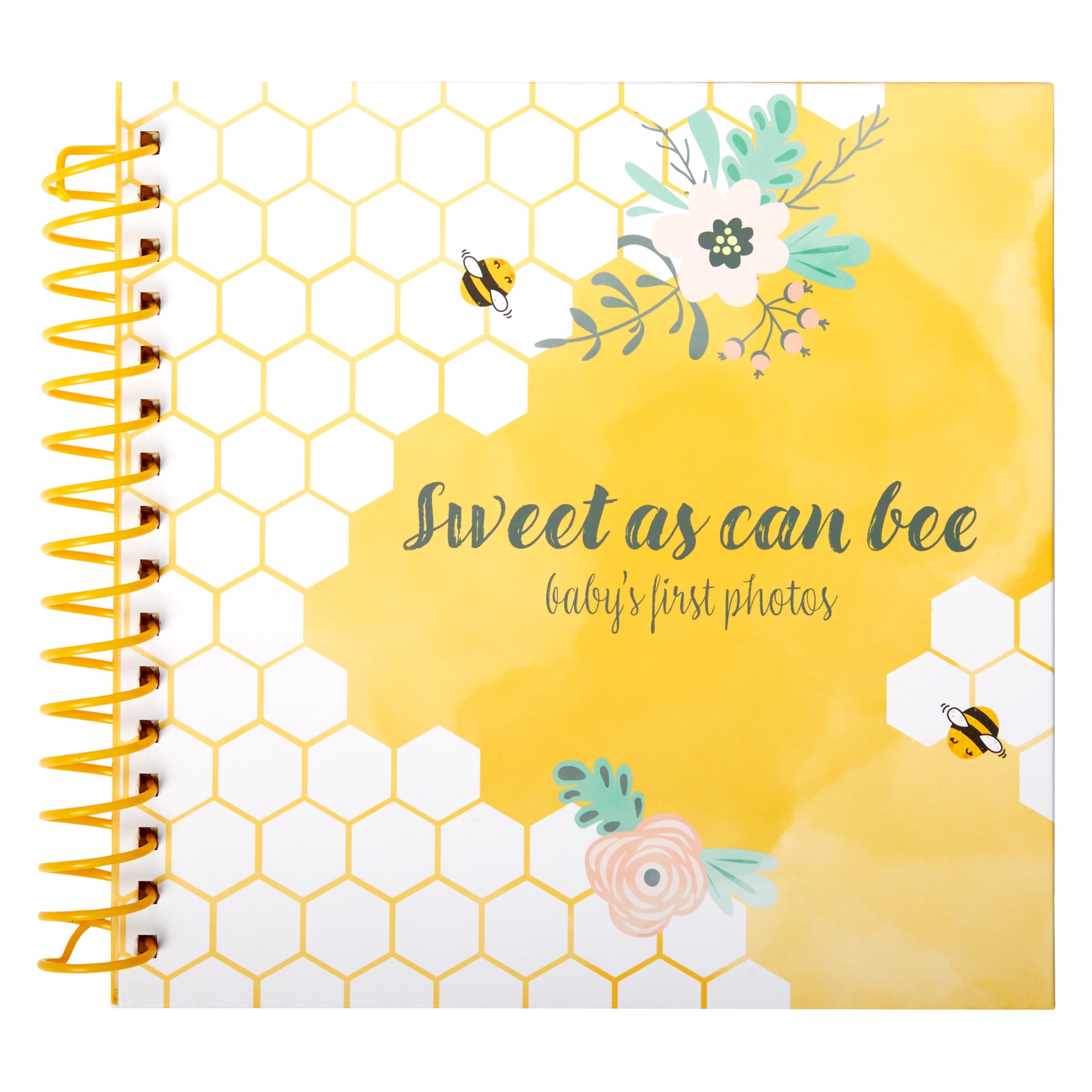 C.R. Gibson Sweet As Can Bee Gender Neutral Baby Photo Album Book, Holds 64 Photos, 8.5