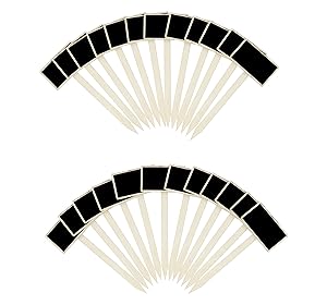 Juvale Plant Marker - 24-Pack Wood Garden Stakes with Chalkboard, Herb Marker Signs, Labels, Tags for Field, Potted Flower, 2.875 x 7.3 x 0.1 Inches