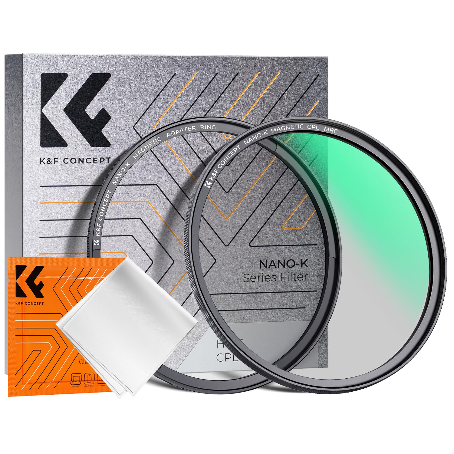 K&F CONCEPT 72MM Magnetic Polarising Filter Circular Polarizing CPL, Ultra Slim, Japan Optics, Multi Coated (Nano-K Series)