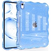 Glitter Case for iPad (A16) 11th Generation 2025 11-inch/iPad 10th Generation 10.9 inch, Wave-Border Soft TPU+Hard PC, Anti-Scratch Ultra Slim Protective Tablet Cover, Shockproof Resistant, Blue