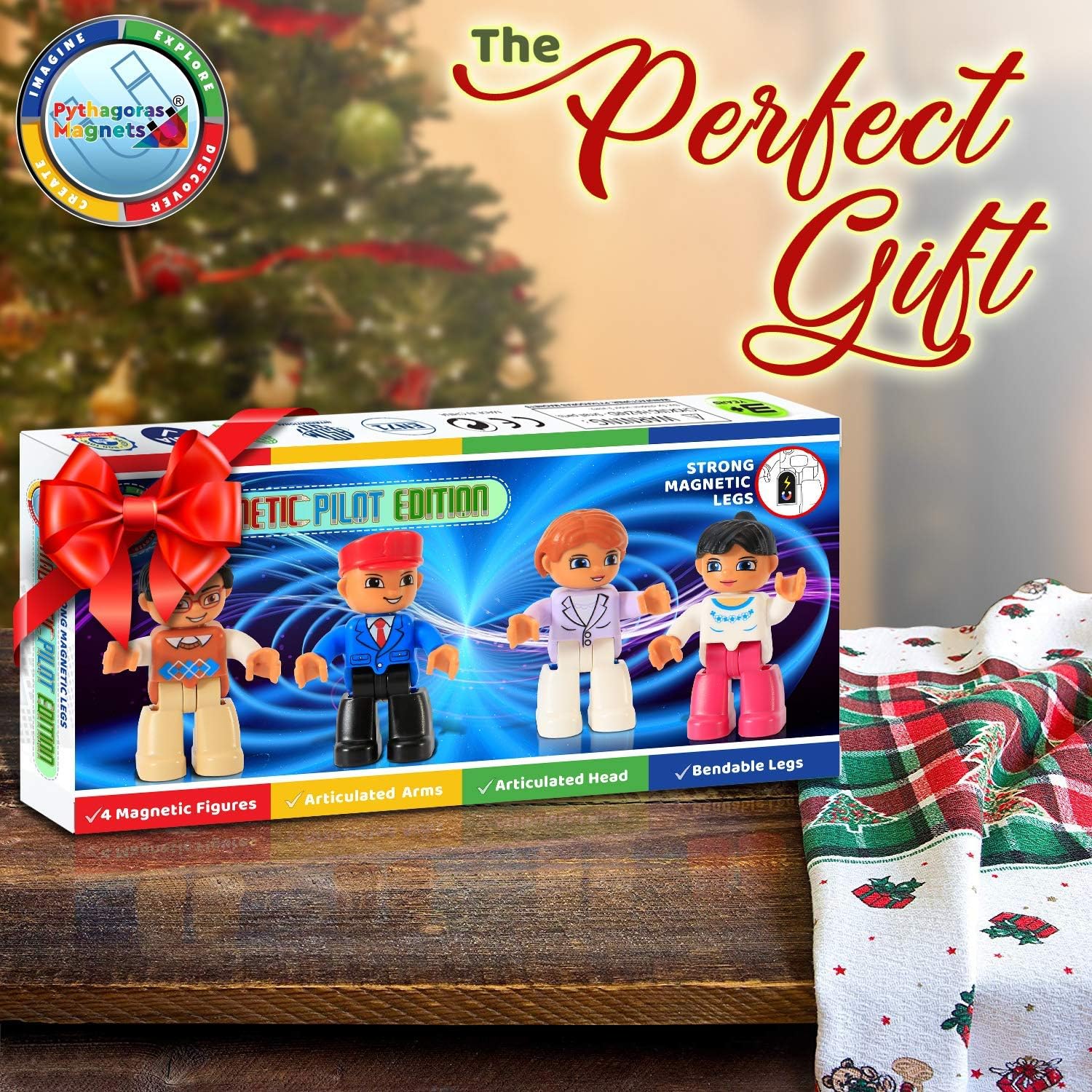 Magnetic Figures Set of 4 Toddlers Community Action Toy People, Magnetic Tiles Expansion Pack for Boys and Girls Nurse, Builder, Fireman, Police Educational STEM Toys Add on Sets for Magnetic Block: Toys & Games