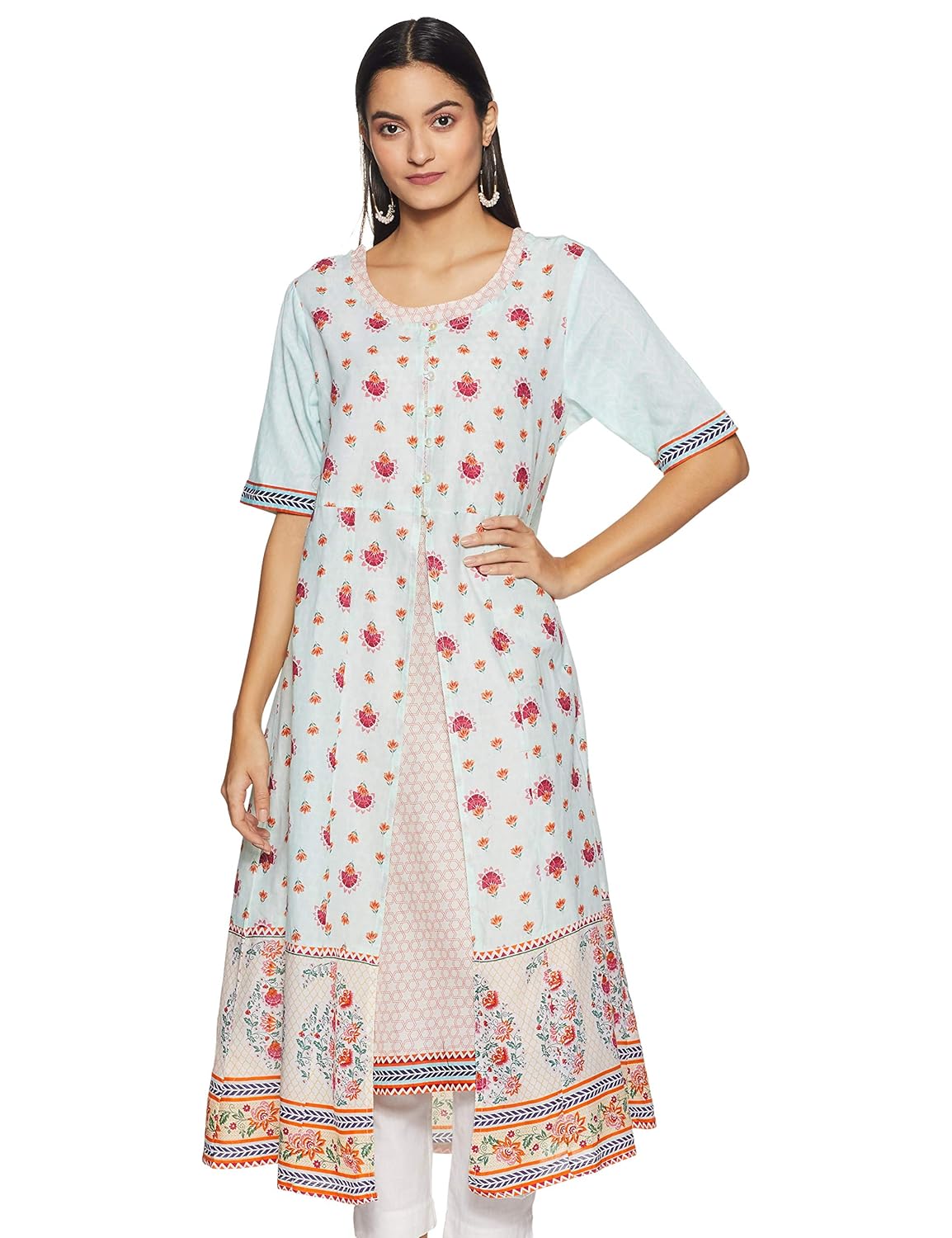 white cotton anarkali kurta