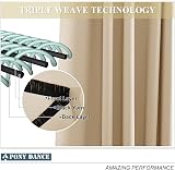 PONY DANCE Navy Blue Blackout Curtains 2 Panels 66 x 90 Pencil Pleat view 7
