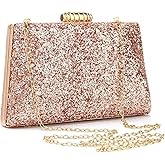 YYW Clutch Purse For Women Evening Bag Wedding Party Glitter Purse Shoulder Handbag
