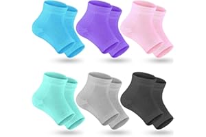 Selizo 6 Pairs Heel Moisturizing Socks Open Toe Socks Cracked Gel Heel Socks Foot Toeless Heel Repair Socks for Women Dry Har