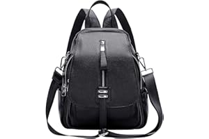 ALTOSY Genuine Leather Backpack Purse for Women Convertible Shoulder Bag with Buckle Flap