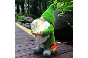 VIVICOMFY Solar Gnomes Statue Garden Decor -Gnomes Lover Gifts, with Gazing Solar LED Lights Ball Gnomes Decoration for Garden Yard Patio Lawn Balcony - Gifts for Mom Grandma