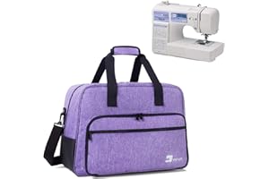 Yarwo Sewing Machine Tote Bag, Universal Portable Carrying Case with Anti-slip Padded Bottom Compatible with Most Standard Sewing Machine and Supplies, Purple