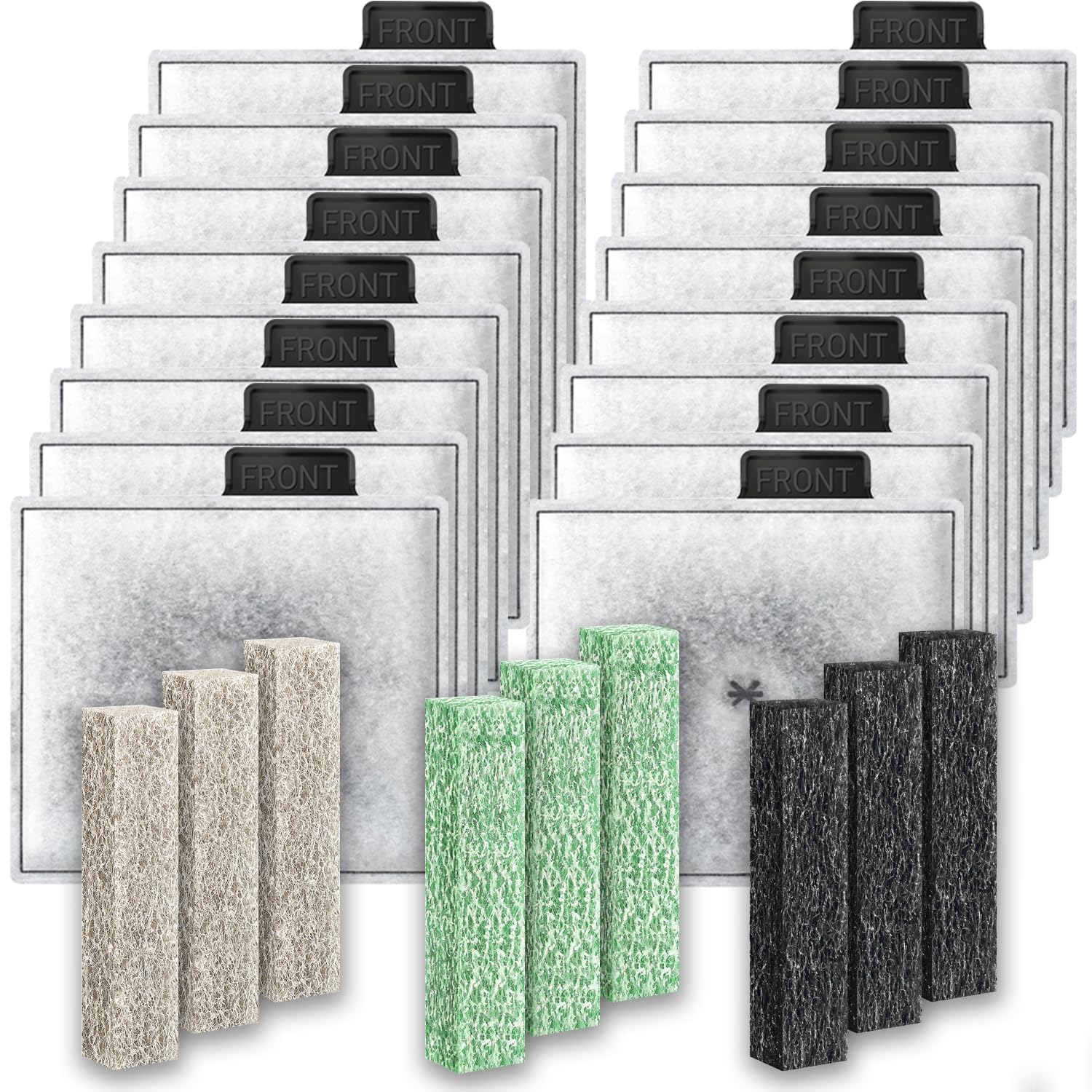 Photo 1 of (16+9) Pack Medium Replacement Aquarium Filter Cartridges Compatible with Aqueon QuietFlow LED PRO Power Filter Size 10 & E Internal Power Filter Size 20 & Zilla Size 20 (M)