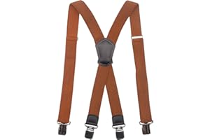 Cedrainy Suspenders for Men X Back Adjustable Heavy Duty Clip With 1.6 Inchs Wide Elastic Braces Snaps