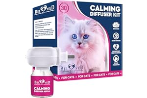 Beloved Pets Cat Calming Diffuser & Pet Anti Anxiety Products - Feline Calm Pheromones Plug in & Cats Stress Relief Comfort Help with Aggression, New Zone, Pee, Fighting with Dogs & Other Behavior