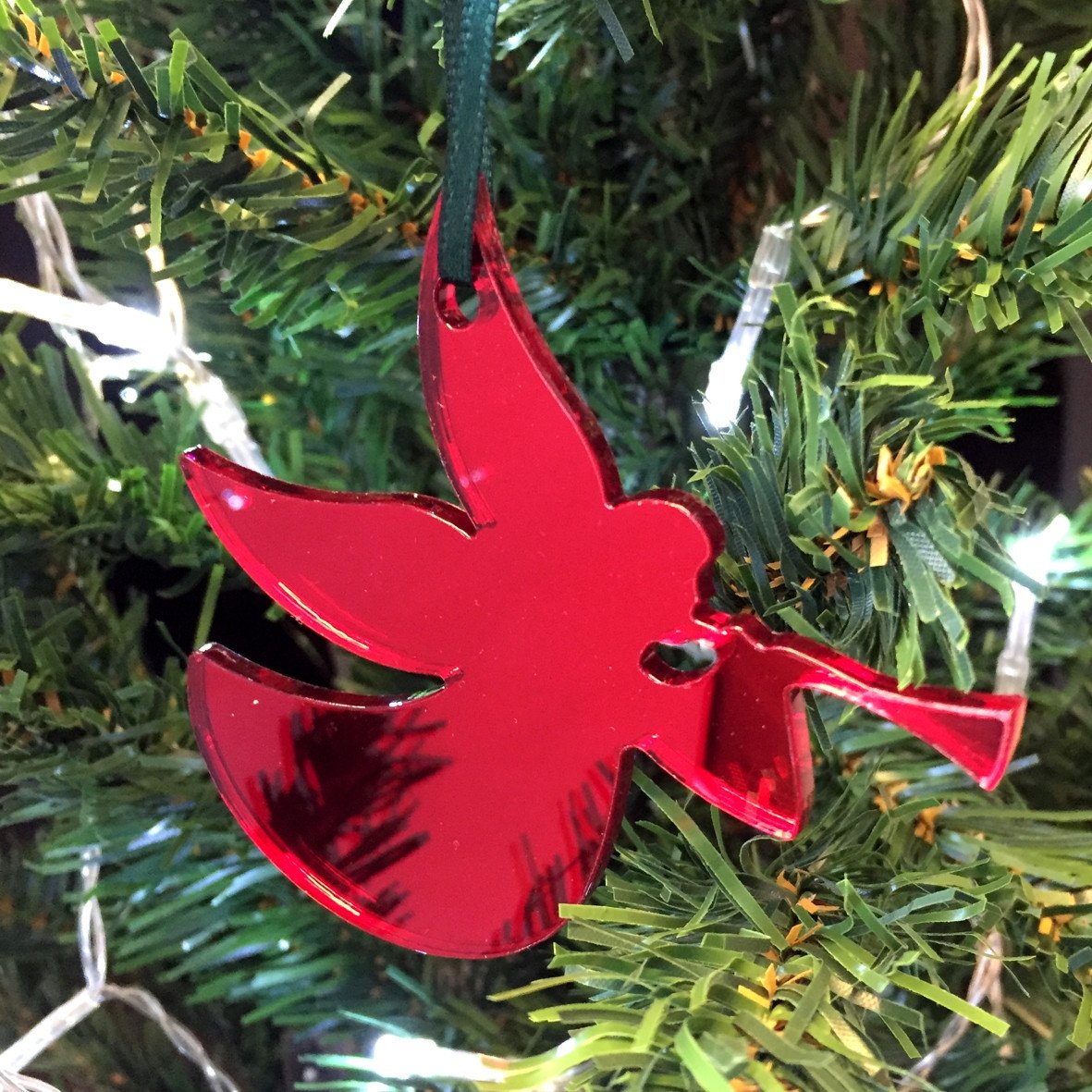 Super Cool Creations Trumpeting Angel Mirrored Red Christmas Tree Decorations - Pack of 10