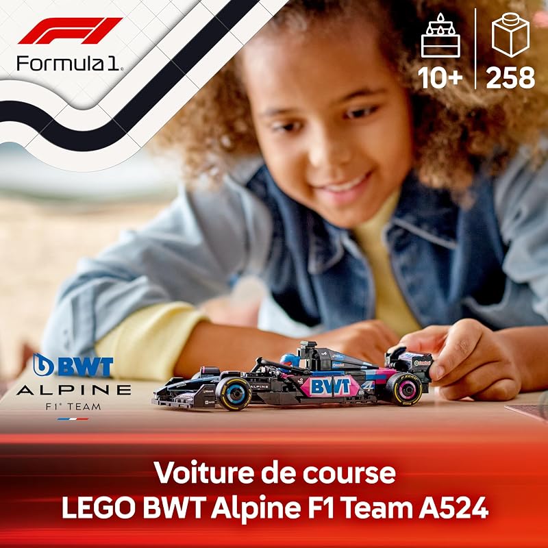 Speed Champions Voiture F1 BWT Alpine Team A524 - Jeu de Construction avec véhicule de Course - Minifigurine Collector de Pilote de Formule 1 - Maquette pour garçons et Filles dès 10 Ans 77248