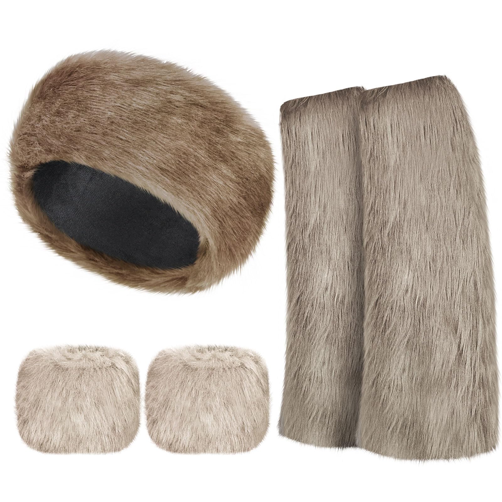 View 1 of ***MISSING PARTS***
SATINIOR 3 Pieces Faux Fur Headband Set Ear Warmer Headwrap Furry Wrist Cuff Leg Warmers Boot Cuff Accessories for Girls (Mixed Khaki)