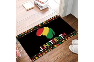 DIFNARY Juneteenth Door Mat Indoor Doormat Bath Rugs Non Slip, Washable Cover Floor Rug Absorbent Carpets Floor Mat Home Decor for Kitchen African Abolition of Slavery Day (16x24)