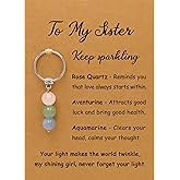 PRCOLUX Natural Healing Crystal Keychain Gifts for Women, Best Friend, Mom, Aunt, Wife Birthday Christmas Graduation Gifts