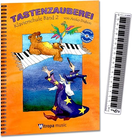 Tastenzauberei Band 2 Klavierschule Fur Einzel Und Gruppenunterricht Cd Zum Uben Und Mitspielen 7 Lustige Smiley Sticker Lineal Mit Klaviatur 20cm Amazon De Musikinstrumente