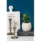 White Porcelain Pineapple Ananas Faux Plant Potted Artificial Succulent 7.8" Home Office Bathroom Tabletop Shelf Kitchen Decoration