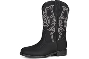 Chumchoi Cowboy Boots for Boys Girls Unisex-Child Western Boots Mid Calf Riding Shoes (Toddler/Little Kid/Big Kid)