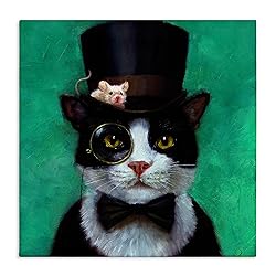 Stupell Industries Good Sir Top Hat Cat with a