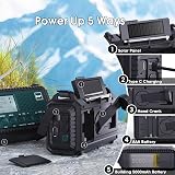 ROCAM Wind Up Solar Radio DAB/FM 5000mAh Power Bank SOS Light Blue view 3