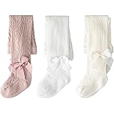 CHUNG Baby Girls Cotton Tights Thin Hollowed Summer with Bowknot Mesh Lace Fashion Toddler Footed Legging Pantyhose
