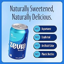 Zevia Zero Sugar Soda, Cola, 12 oz Cans